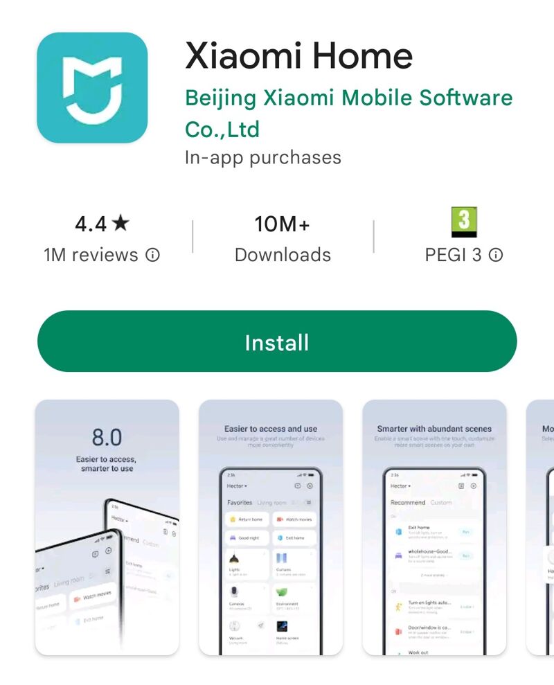 Xiaomi Home app is available for download in the App Store.